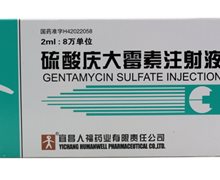 硫酸庆大霉素注射液价格对比 2ml:8万单位*10支 宜昌人福药业