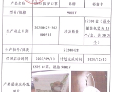广东裕鑫丰主动召回KN95防护口罩-9001V