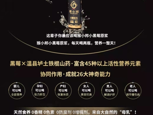 猴小邦小黑霉原浆饮品