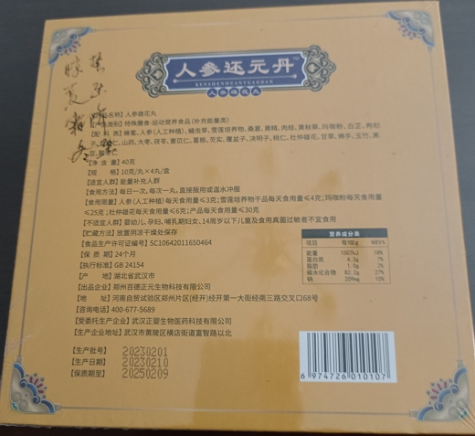 人参还元丹