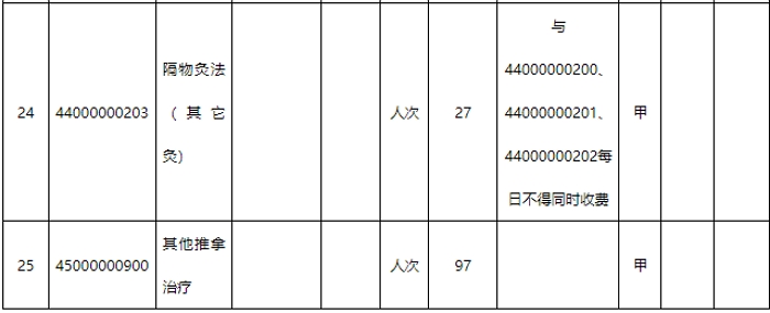 新增医保医疗服务项目表