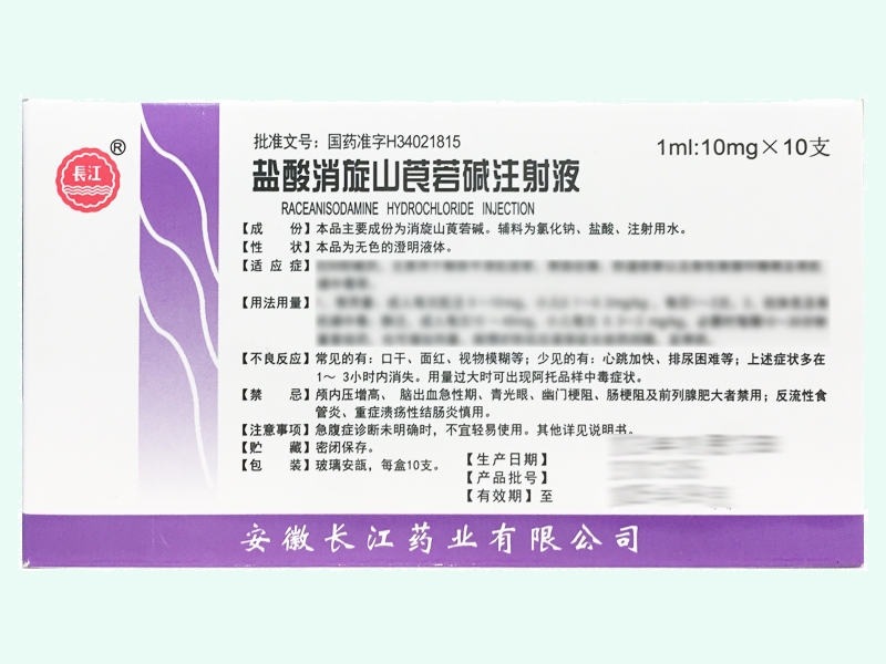 盐酸消旋山莨菪碱注射液