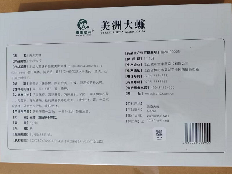 泰雨绿洲牌美洲大蠊