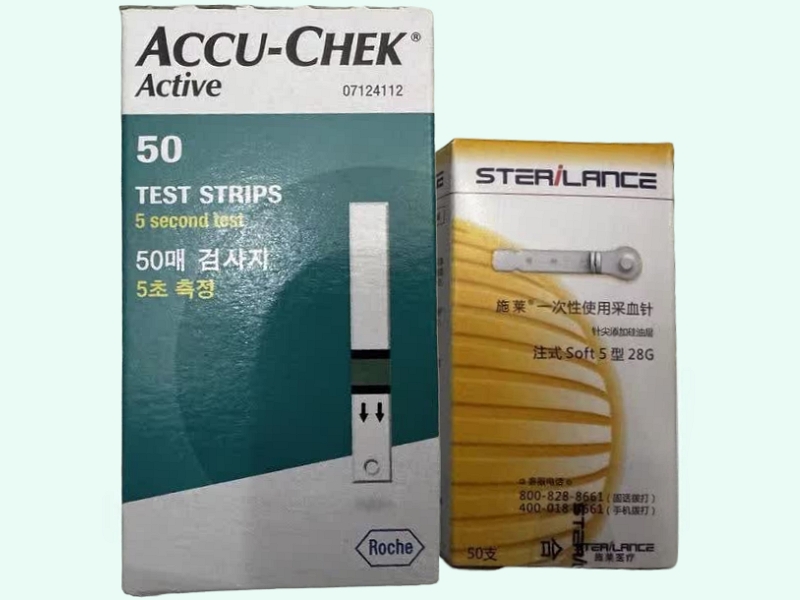 血糖试纸(葡萄糖脱氢酶法)+一次性使用采血针(罗氏活力/ACCU-CHEK/施莱)