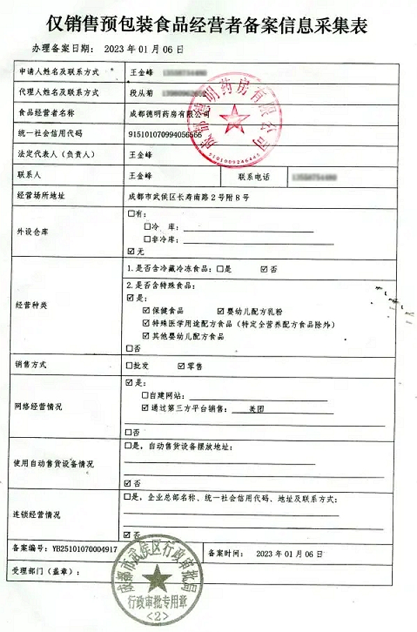 食品经营许可证