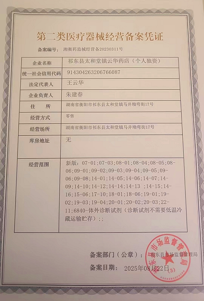 2类器械经营备案