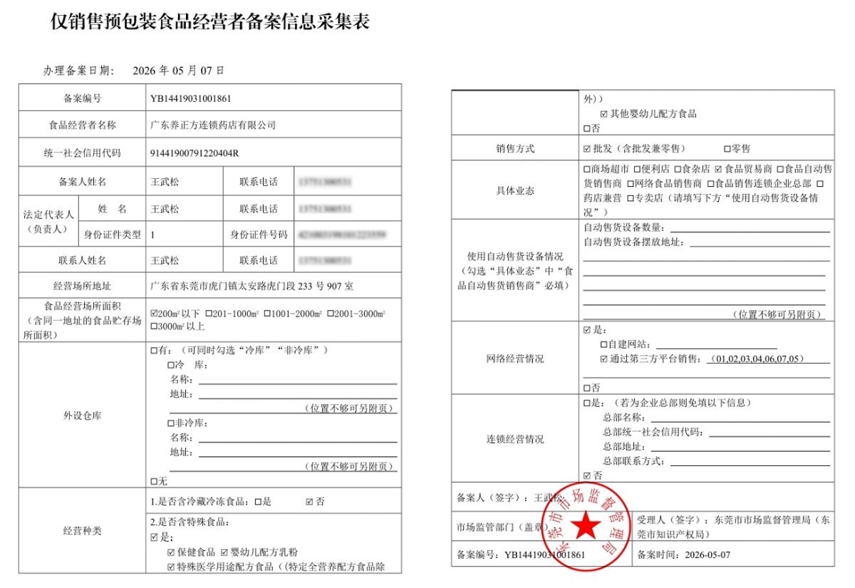 食品经营许可证