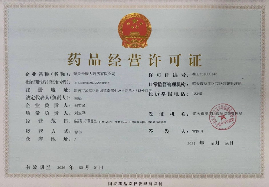 药品经营许可证