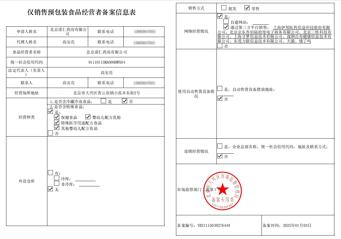 食品经营许可证