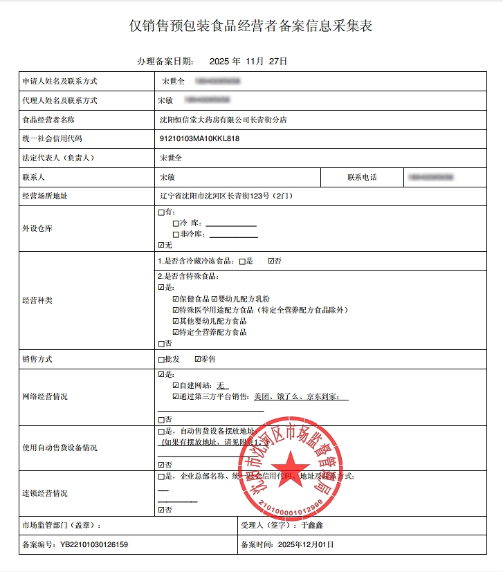 食品经营许可证