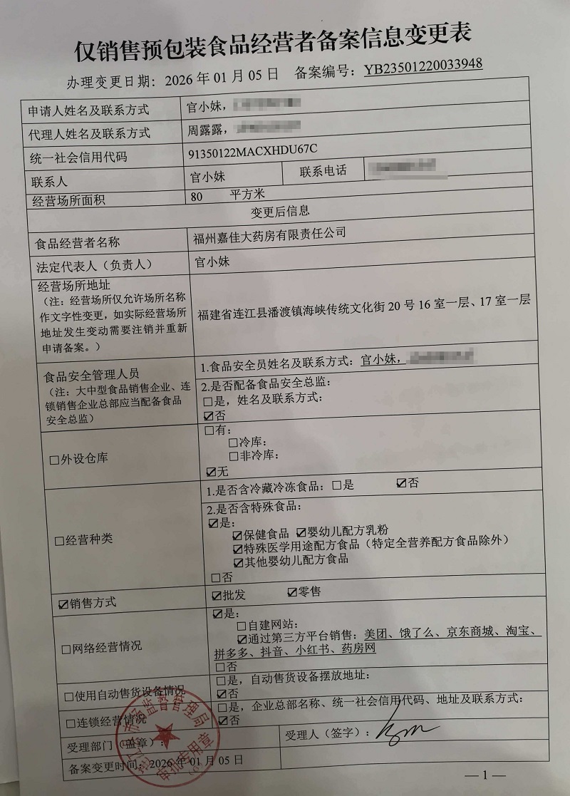 食品經營許可證