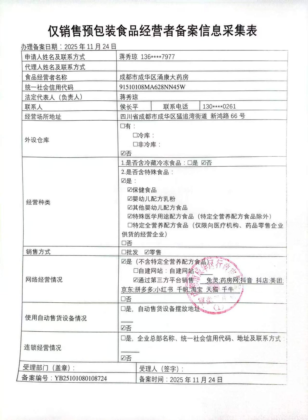 食品經(jīng)營許可證