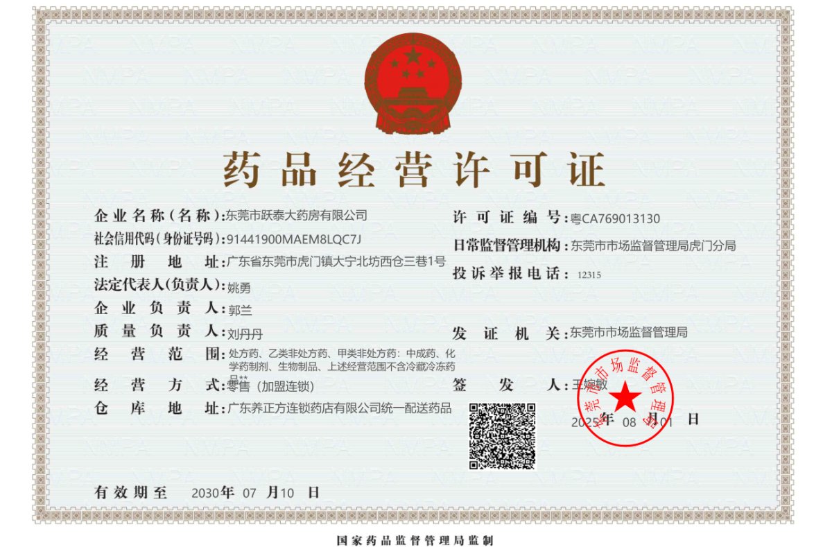 藥品經(jīng)營許可證