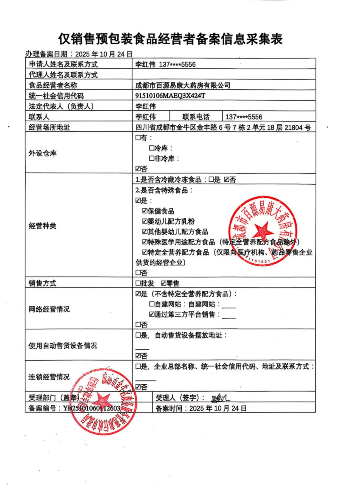 食品經(jīng)營許可證