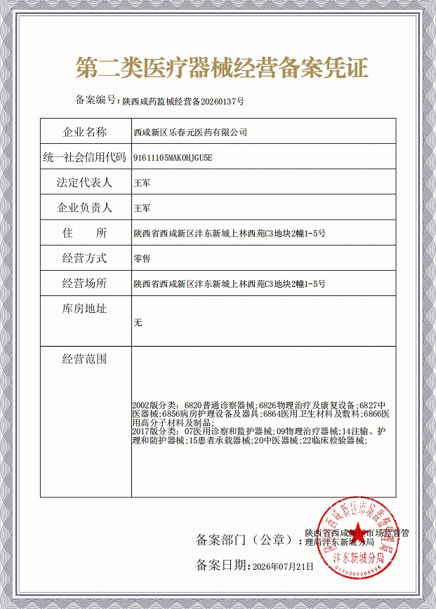 2类器械经营备案