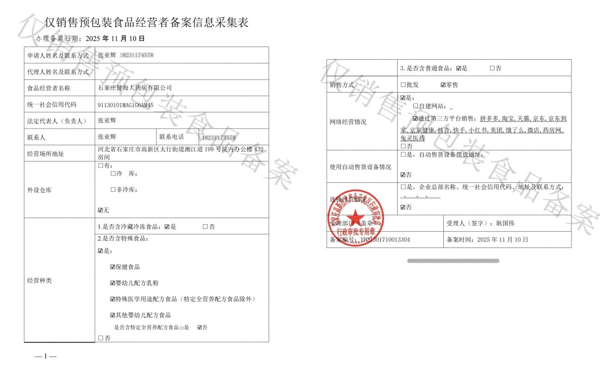 食品经营许可证