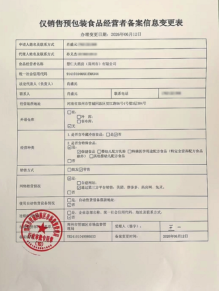 食品经营许可证
