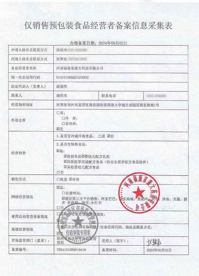 食品经营许可证